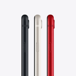 Side view of three slim smartphones in black, gold, and red finishes.