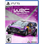 PS5 game cover for WRC Generations featuring a purple rally car, PlayStation logo, and ESRB E rating.] , but ensure no stray punctuation