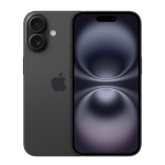 Close-up of a dark gray iPhone showing the dual rear camera module and Apple logo on the back, with the front display on the right edge showing a curved screen.