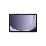 Tablet with a purple gradient wallpaper and black bezel, shown from the front on a white background