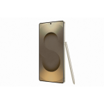 Slim smartphone standing upright with a silver stylus resting along its right edge.