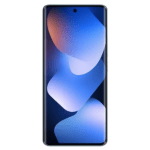 Front view of a smartphone with a punch-hole camera at the top and a blue gradient wallpaper filling the screen