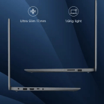 Ultrabook shown against a blue gradient with icons: 'Ultra Slim 17mm' and '1.6Kg light'.