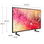 Television with labeled measurements: width 1120.3 mm, screen height 647 mm, overall height 694 mm, stand depth 60 mm and base width 237 mm.